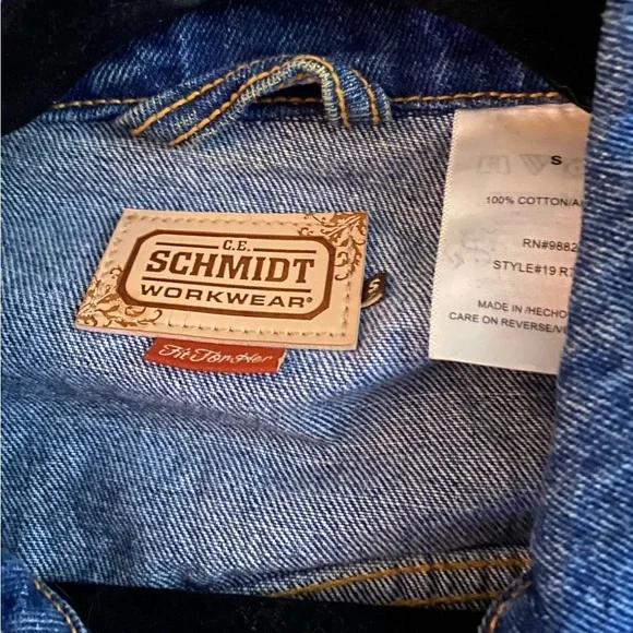 CE SCHMIDT Workwear Classic Trucker Type Blue Denim Jacket size Small. NWOT. - Picture 7 of 7